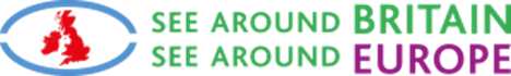 See Around Britain and See Around Europe logo with an oval background showing two maps: one of Britain and one of Europe. The organisation name is in green and purple text.