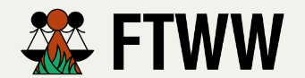 FTWW (Fair Treatment for Women in Wales) logo with stylised figures holding scales above flames. Bold black letters spell out 'FTWW.'